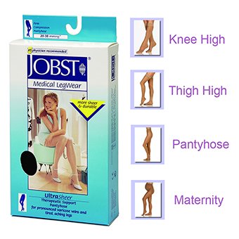 Jobst for Men Ribbed Over-the-Calf Moderate Compression 15-20mmHg Black