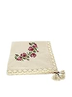 Bottega Tessile Mantel de Mesa Crudo/Rojo 160 x 160 cm