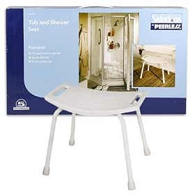 Peerless White Fixed Safety Senior Shower Seat Stool