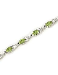 14kt Yellow Gold Oval Peridot and Diamond Bracelet