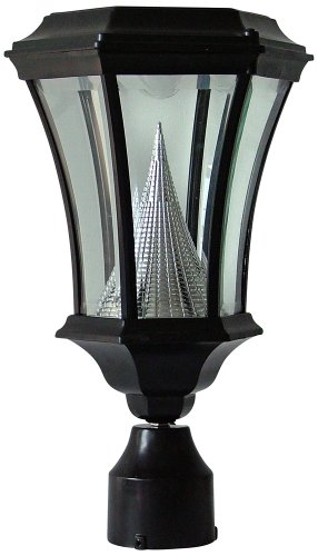 Black Post Mount Outdoor Solar LED Lamp