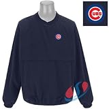 Chicago Cubs MLB Travelwind V-Neck Pullover Windshirt (Navy)