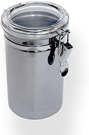 Stainless Steel Clamp Coffee Canister with Clear Lid