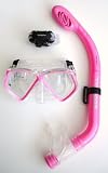 Typhoon Junior/Ladies Silicone Mask & Snorkel set with Quick Mask Strap - pink