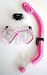 Typhoon Junior/Ladies Silicone Mask & Snorkel set with Quick Mask Strap - pink