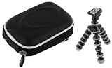 rooCASE 2n1 EVA Hard Shell (Black) Case with Memory Foam and Premium Tripod for Canon PowerShot SD940IS Digital Camera Silver