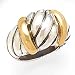 SILVER ITALIAN RING SIZE 6 OR 7 OR 8 with 18K YELLOW GOLD ACCENTS