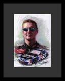 Kurt Busch (Face w/ Car) Sports Framed & Matted Poster Print - 16 X 20