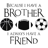 Dailinming PVC Wall Stickers Wall Sticker Decal Quote Vinyl Brothers Friends Kid Room Sports Decor Wall Quote Decal 51X58CM