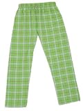 Lime Pale green plaid check flannel cotton tie cord pants unisex available in 5 adult sizes S to XXL