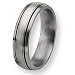 Sterling Silver Grooved Brushed and Antiqued Titanium Ring (6.0 mm) With Wood Box - Sizes 8.5-13.5
