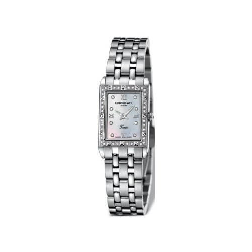 Raymond Weil Ladies Stainless Steel Watch with Mother Of Pearl Diamond Set Bezel and Dial
