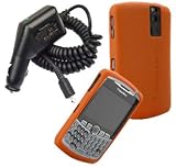 Orange Silicone Skin Cover Case and Car Charger for Blackberry Curve 8300 8310 8330 8320