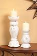 Ceramic Candle Holder Set of 2, White