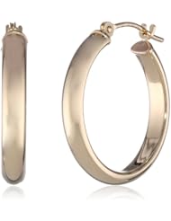 Duragold 14k Yellow Gold Hoop Earrings (0.76" Diameter)