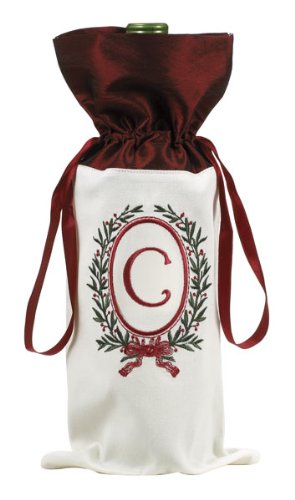 Holiday Monogram Wine Bottle Bag - AB004NS53ZW