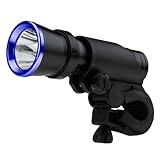 7dayshop Bike Light & Hand Torch - High Power 3W LED Flashlight with 3 Modes and Bike Mount - Blue Ring *** Priced To Clear ***