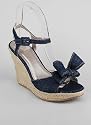 Denim Bow Front Espadrille Wedge