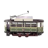 Tin wind-up green tram figurine