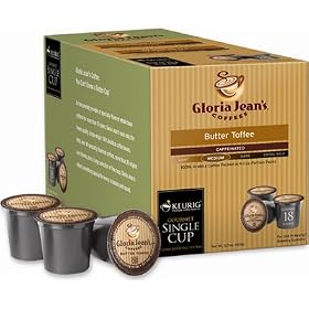 Gloria Jean's Butter Toffee Caffeinated Coffee for Keurig Brewing Systems - 108 K-Cups by SHOPZEUS