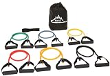 NEW Strong Man Set of 6 B.M.P. Resistance Bands for Men And Women, Great for Any Home Workout Exercise Including Extreme workouts, Now Includes a 60 Day Money Back Guarantee
