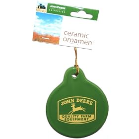 John Deere Ceramic Ornament, John Deere Quality Farm Equipment Logo, 2 7/8 Inches (1 Each)