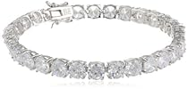 Hot Sale Sterling Silver and Round-Cut Cubic Zirconia Tennis Bracelet, 7.25"