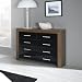 Siracusa Five Drawer Chest in Walnut and High Gloss Black