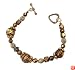 Bracelet - B39 - Handmade Murano Glass & Fire Polished Beads - Toggle Closure ~ Black, Copper and Gold Tones