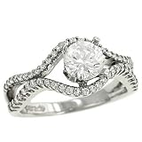 2 Row Pave Diamond Engagement Ring .34cttw (cz ctr)
