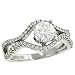 2 Row Pave Diamond Engagement Ring .34cttw (cz ctr)