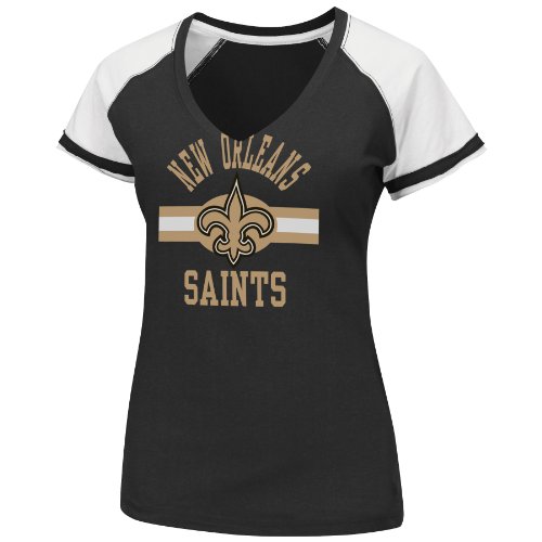NFL New Orleans Saints V-Neck Tee, Medium