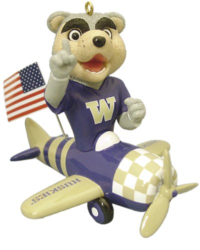 Champion Treasures NCAA Washington Huskies Mascot Airplane Ornament