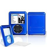 Apple Ipod Nano 3rd Generation Solid Dark Blue Protective Case With Lens and Leg Stand