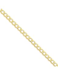 14k Yellow Gold 7in 5.25mm Lightweight Curb Link Chain Bracelet Metal Wt- 3.47g