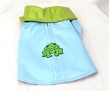 Animal Wrappers Blue and Green Two Tone Size 16 Dog Raincoat with Frog