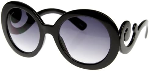 Designer Oversized High Fashion Sunglasses w/ Baroque Swirl Arms