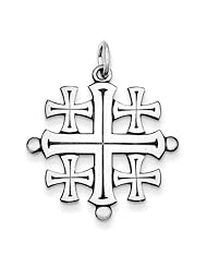 Sterling Silver Antiqued Jerusalem Cross Pendant