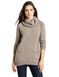 Velvet Women's Cashmere Madonna Cashmere Turtleneck Tunic, Cougar, Petite
