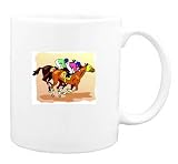 Mug with jockeys, racing, horse