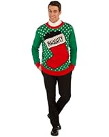 Naughty Stocking Christmas Sweater Adult Accessory Size Medium