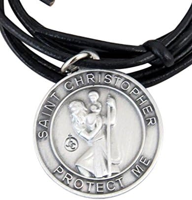 Pewter Saint Christopher Protect Me United States Army Medal, 1 Inch