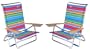 RIO Rainbow Designed 5 Position to Lay Flat Beach Chairs - Set of 2