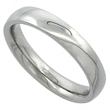 Surgical Steel 4mm Domed Wedding Band Thumb Ring Comfort-Fit High Polish, size 10 1/2