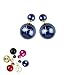 SASAMALL Colorful Double-faced Pearl Double Pearl Beads Plug Stud Earrings WHS541 (2-Sapphire)