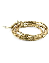 M.Cohen Hand made Designs Slate Colored Wrap Bracelet with Brass Detail