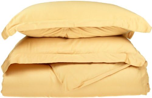 SUPERIOR Solid Duvet Cover Set, Soft Wrinkle Free Microfiber, King/Cal King, Gold
