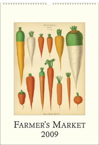 Cavallini 2009 Vintage Prints Wall Calendar 13 by 19 inches cream laid paper finish, Farmers'Market Vegetables