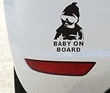 Koya セーフティーサイン BABY ON BOARD 　赤ちゃん 乗車中 ステッカー シール デカール 夜間　反射　運転 安全 外貼り タイプ　取り付け　簡単　防水 (ブラック)