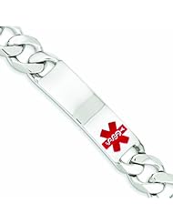 Genuine .925 Sterling Silver Polished Medical Curb Link Id Bracelet 52.4 Grams 7.5 Inch Length. 100% Satisfaction Guaranteed.